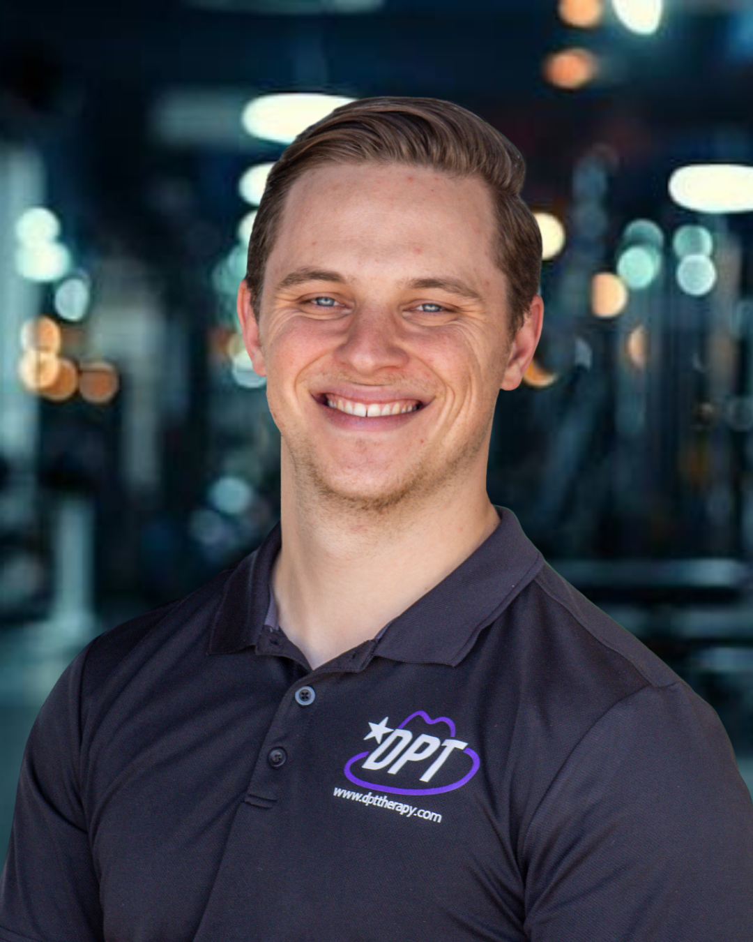 Dr. Cody Caraway, physical therapist and Clinic Manager at DPT Physical Therapy’s Glen Rose location, smiling for a professional headshot.